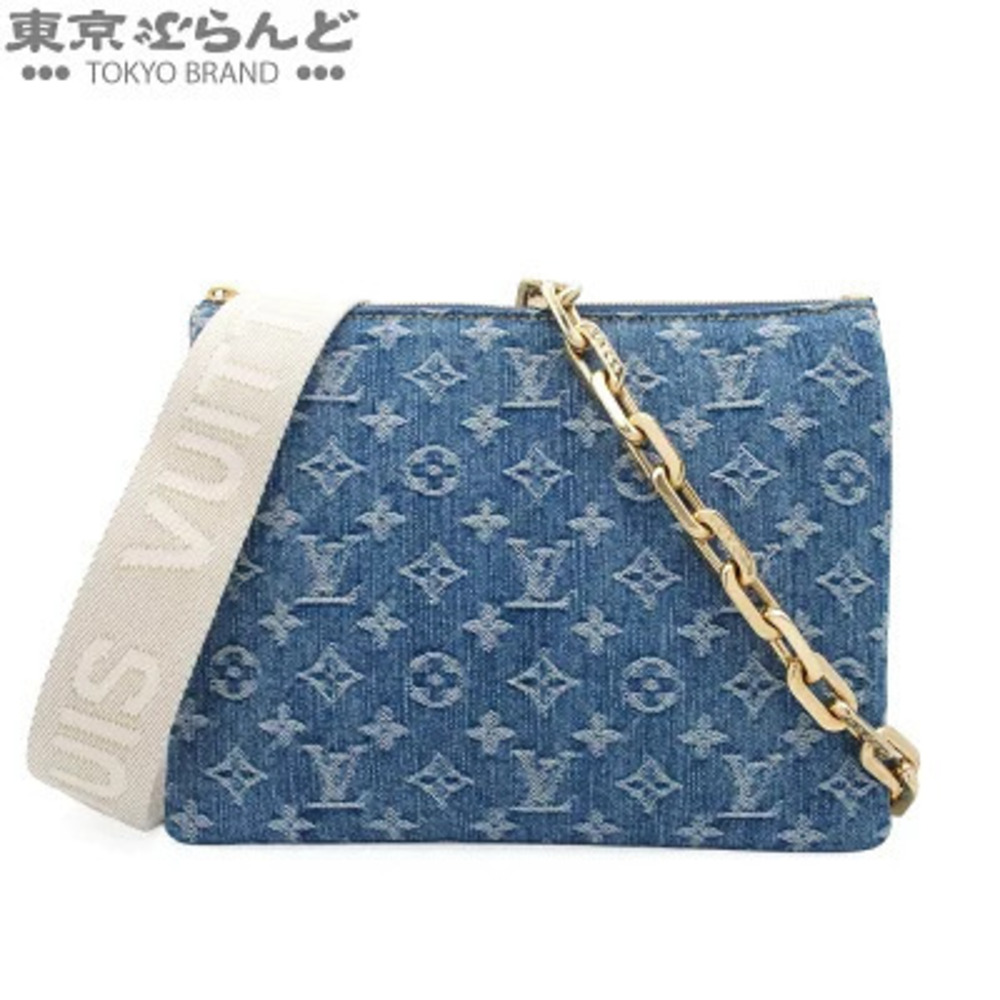 Louis Vuitton Coussin Monogram Denim Handbag Shoulder Bag Blue